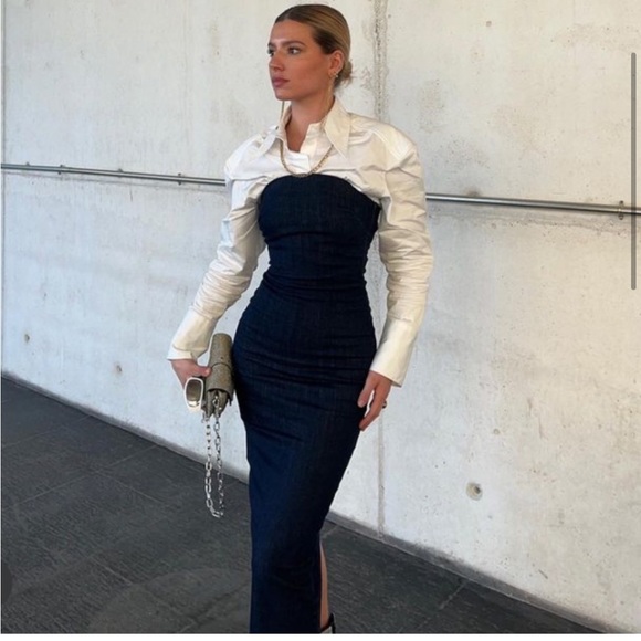 Zara Dresses & Skirts - Zara Fitted ZW Denim Dress